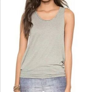 FREE PEOPLE | Green Stripe Sedwick Muscle Tank Top Women’s Size Small